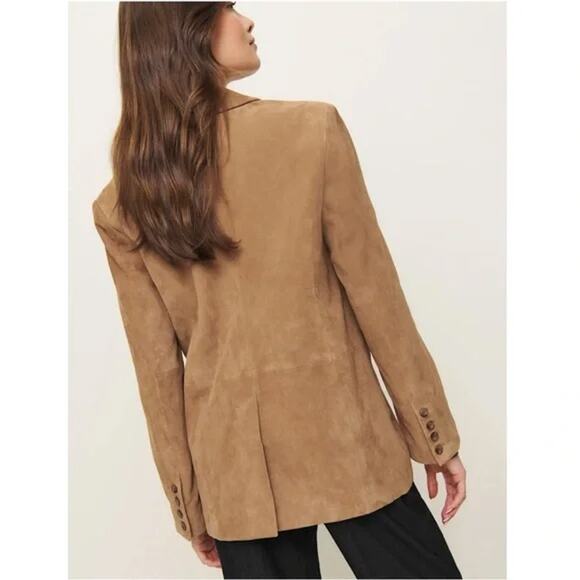 NWT REFORMATION Veda Leon Oversized Suede Blazer Pecan Medium M - Picture 2 of 10